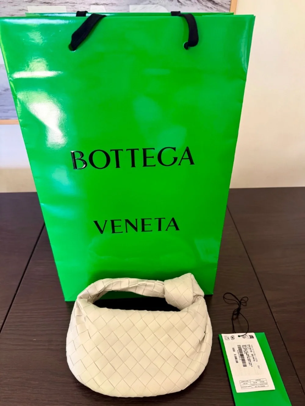 Bottega Veneta Mini Jodie in Limited Summer Color of Chalk Leather NEW w/TAGS